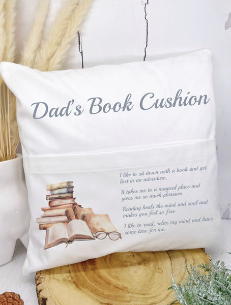 Time for me book cushion