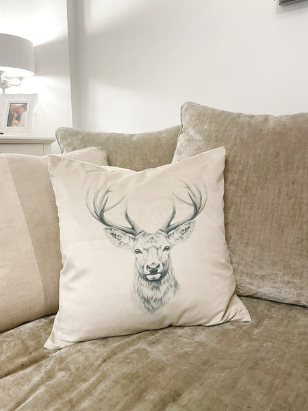 Stag head cushion