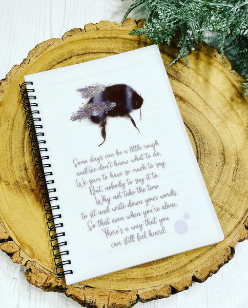 lavender bee notebook