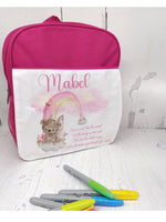 She is wild - Pink Fairy bear children's rucksack